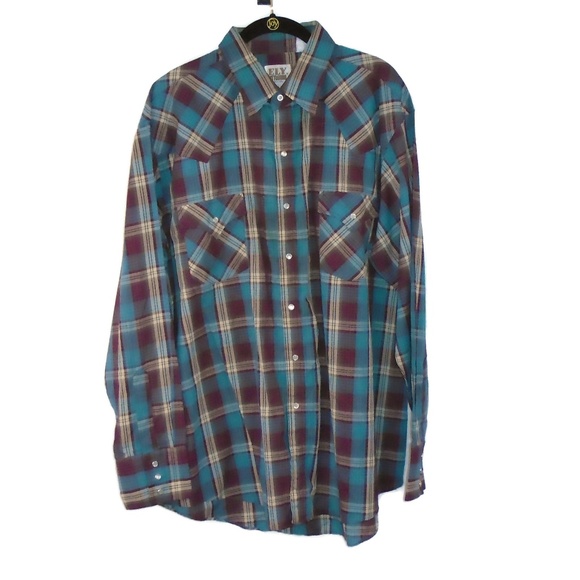 Ely Cattleman Other - Plaid VTG Shirt Pearl Snaps Single Stitch Men's XL Ely Cattleman Other - Plaid VTG Shirt Pearl Snaps Single Stitch Men's XL